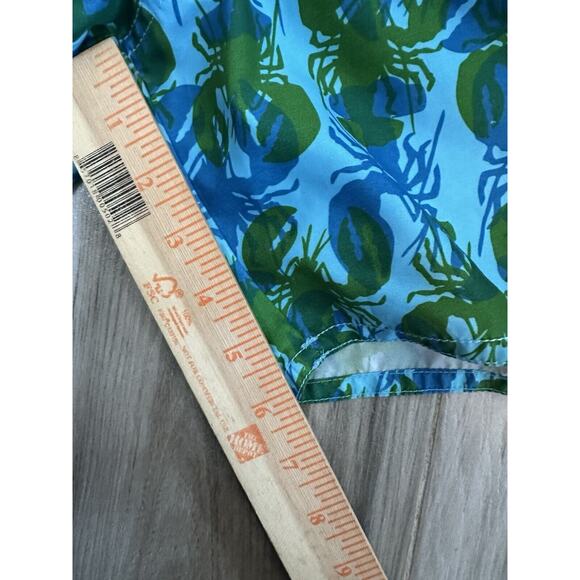 Ted Baker Swim Trunks Lined Shorts Lobster 4/L Green Blue Hawaiian Spring Break - Picture 8 of 8
